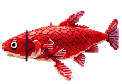 The Weekly Catch - Red Pixel Art Fish